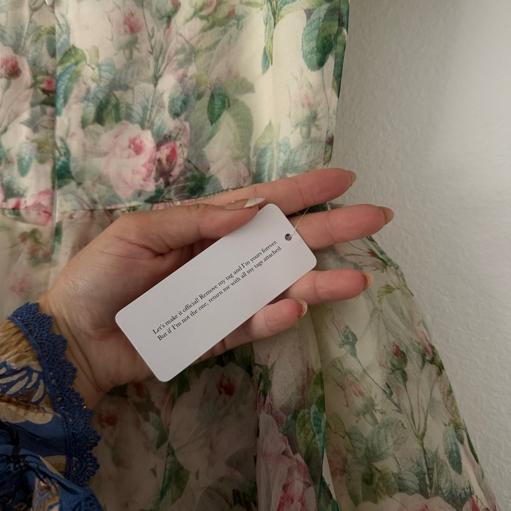 Selkie The Ritz Dress in Garden Roses – Romantic Puff Sleeve Gown M - Picture 4 of 10